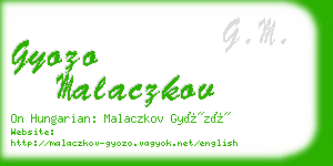 gyozo malaczkov business card